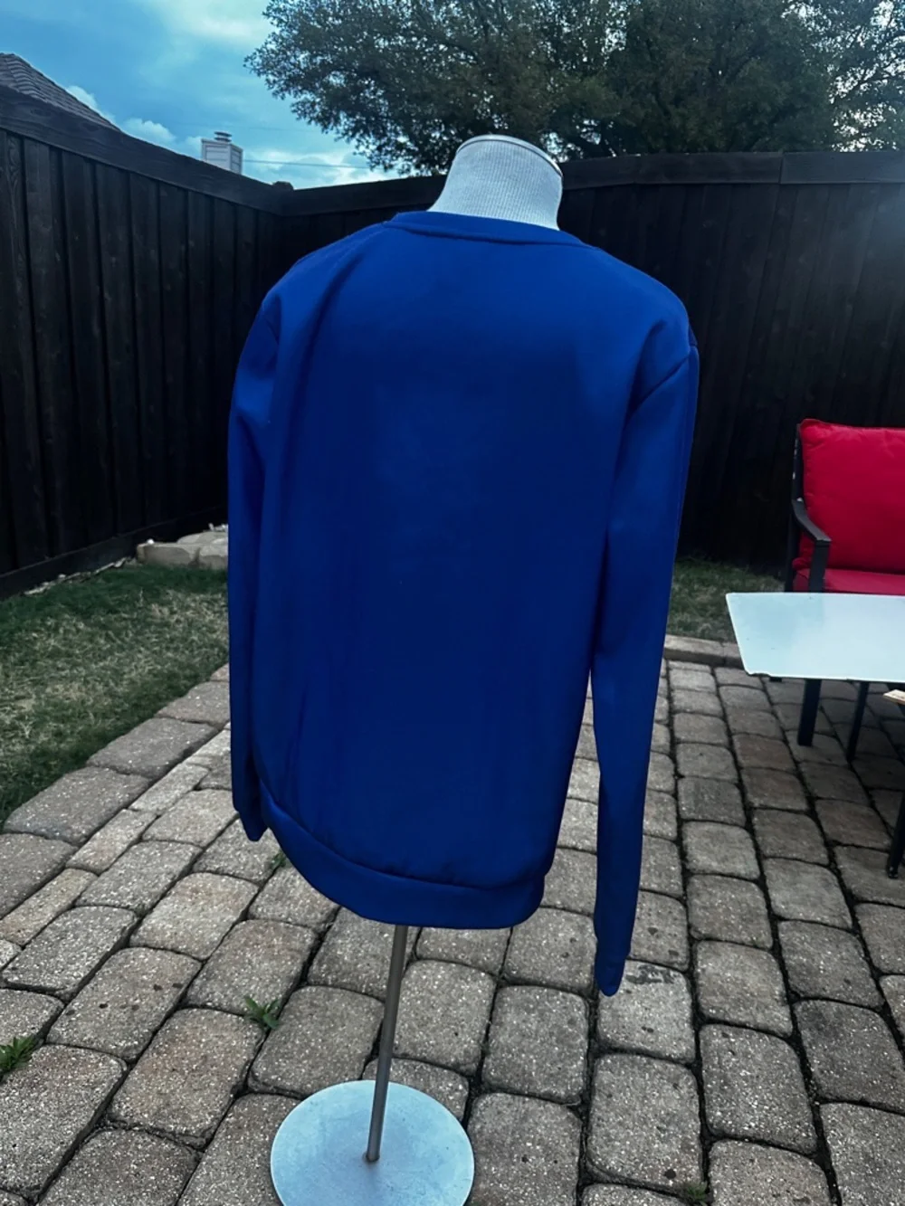 Detroit Lions sweatshirt EUC blue sheen white fleece interior women's medium